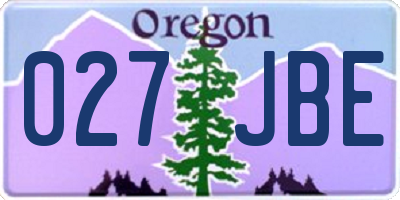 OR license plate 027JBE