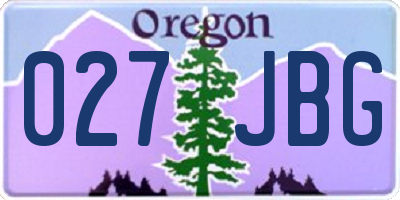 OR license plate 027JBG