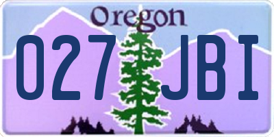 OR license plate 027JBI