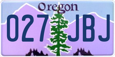 OR license plate 027JBJ