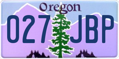 OR license plate 027JBP