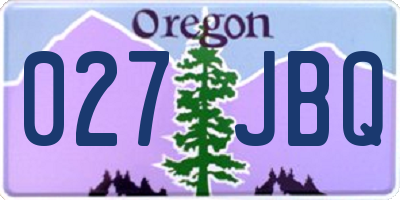OR license plate 027JBQ