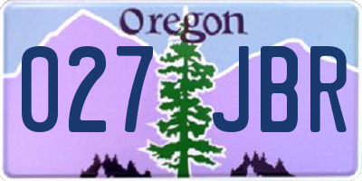 OR license plate 027JBR