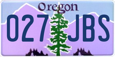 OR license plate 027JBS