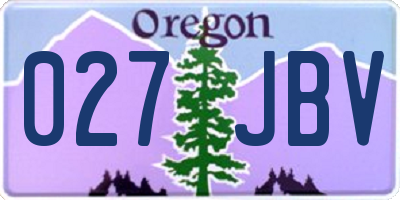 OR license plate 027JBV