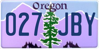 OR license plate 027JBY