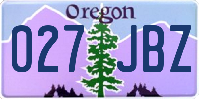 OR license plate 027JBZ