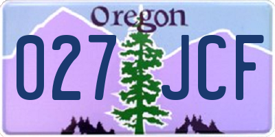 OR license plate 027JCF
