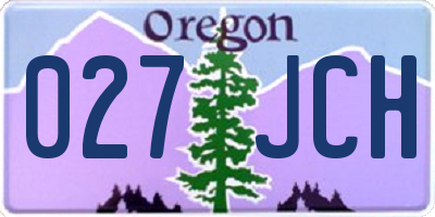 OR license plate 027JCH