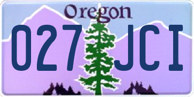 OR license plate 027JCI