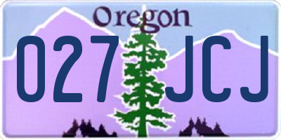 OR license plate 027JCJ