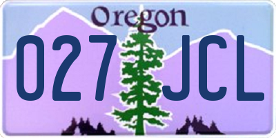 OR license plate 027JCL