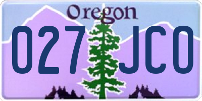 OR license plate 027JCO