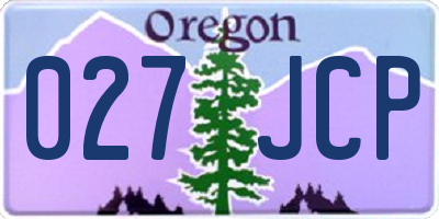 OR license plate 027JCP