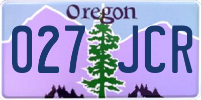 OR license plate 027JCR