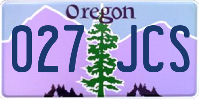 OR license plate 027JCS