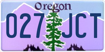 OR license plate 027JCT
