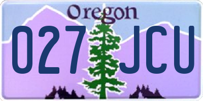 OR license plate 027JCU