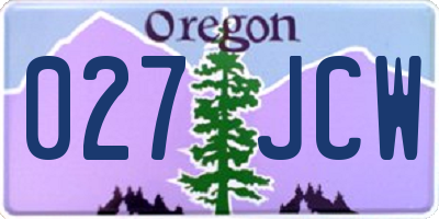 OR license plate 027JCW