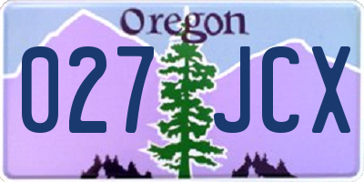 OR license plate 027JCX