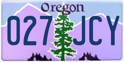 OR license plate 027JCY