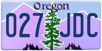 OR license plate 027JDC