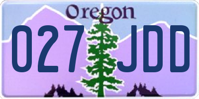 OR license plate 027JDD