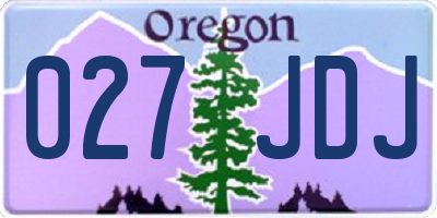 OR license plate 027JDJ