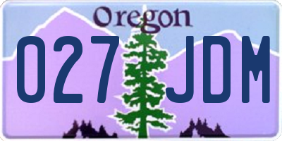 OR license plate 027JDM
