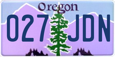 OR license plate 027JDN