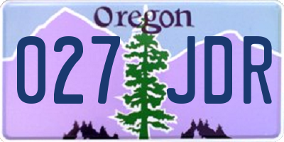 OR license plate 027JDR