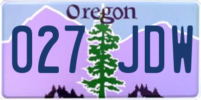 OR license plate 027JDW