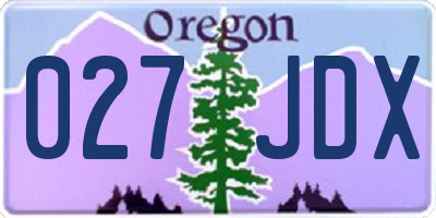 OR license plate 027JDX