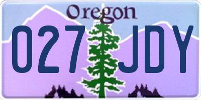 OR license plate 027JDY