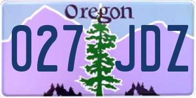 OR license plate 027JDZ