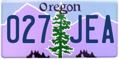 OR license plate 027JEA