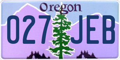 OR license plate 027JEB