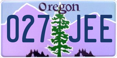 OR license plate 027JEE