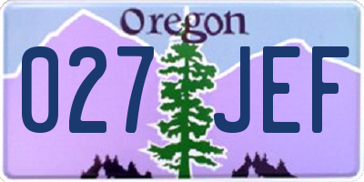 OR license plate 027JEF