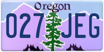 OR license plate 027JEG