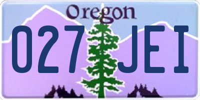 OR license plate 027JEI