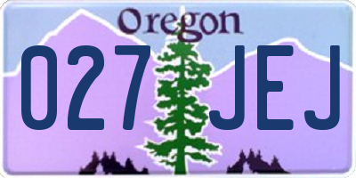 OR license plate 027JEJ