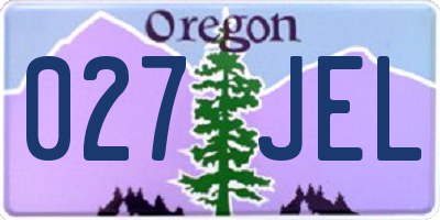 OR license plate 027JEL