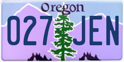OR license plate 027JEN