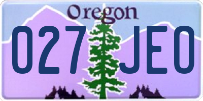 OR license plate 027JEO