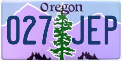 OR license plate 027JEP