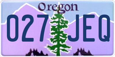 OR license plate 027JEQ