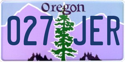 OR license plate 027JER
