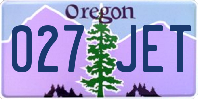 OR license plate 027JET