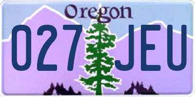 OR license plate 027JEU